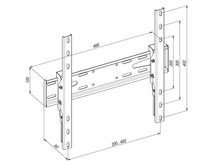 Крепление наклонное ТВ 32-65" KSL WMO-6241N