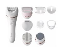 Епілятор Philips 8000 series дисковий, акумуляторний , пінцет.-32, волог.+сух., насадок-8, з підсвіткою, білий