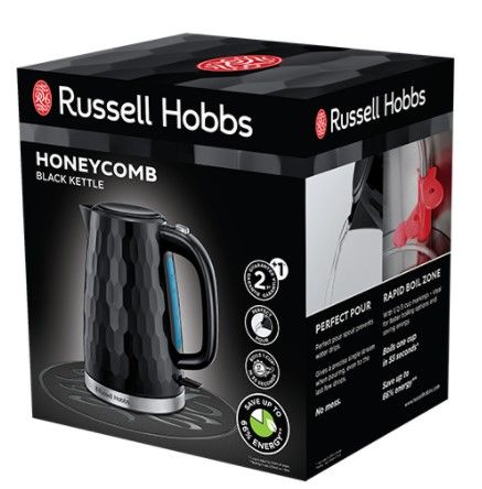 Электрочайник Russell Hobbs Honeycomb 1.7л, пластик, черный