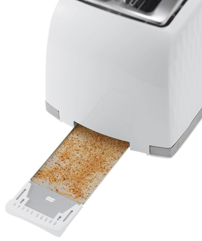 Тостер Russell Hobbs Honeycomb 850Вт, широкие слоты, пластик, белый