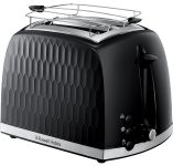 Тостер Russell Hobbs Honeycomb 850Вт, широкі слоти, пластик, чорний