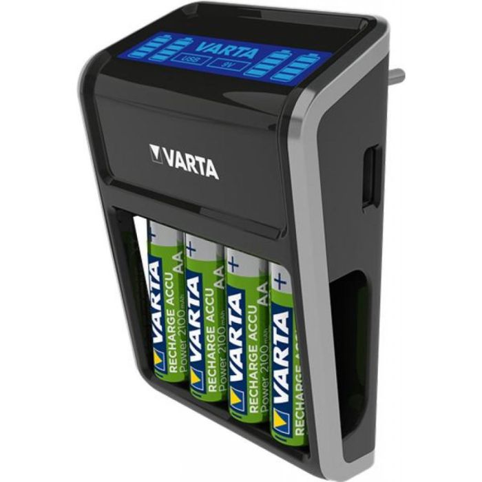 Зарядное устройство VARTA LCD Plug Charger + Аккумулятор NI-MH AA 2100 мАч, 4 шт.