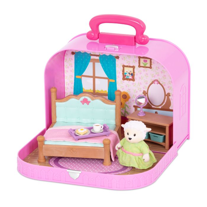Игровой набор Li'l Woodzeez Кейс, спальня с аксессуарами,  фиолетовый