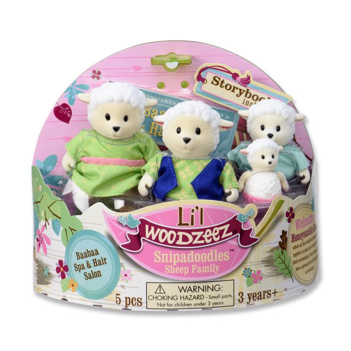 Набор фигурок Li'l Woodzeez Семья Овечек 4ед, книжка EN