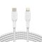 Кабель USB-C > Lightning зарядки/синхронизации Belkin 1м, 30Вт, Type-C, витой, белый