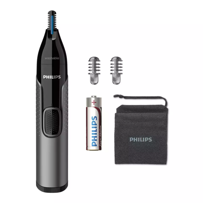 Триммер Philips Series 3000 для бровей, носа и ушей, 1хАА, насадок-2, сталь, черный