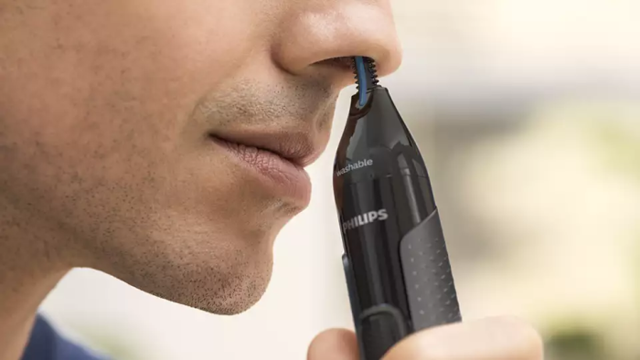 Триммер Philips Series 3000 для бровей, носа и ушей, 1хАА, насадок-2, сталь, черный