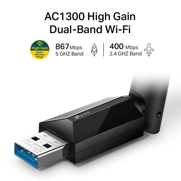 WiFi-адаптер TP-LINK Archer T3U plus AC1300, USB