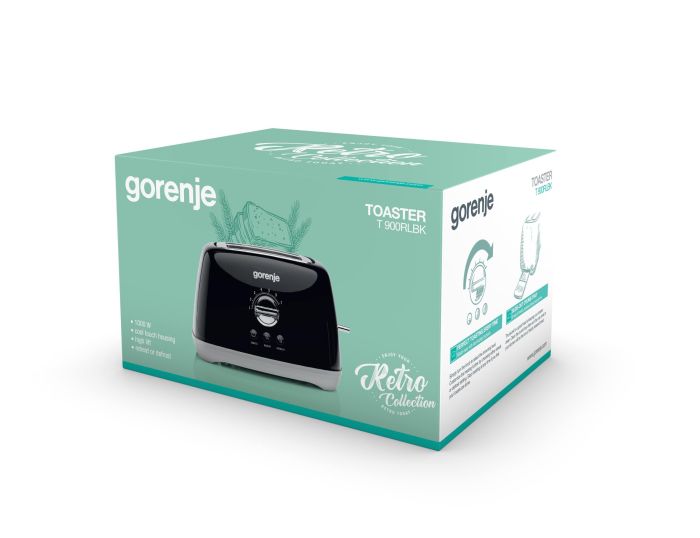 Тостер  Gorenje, 900Вт, пластик-металл, черный