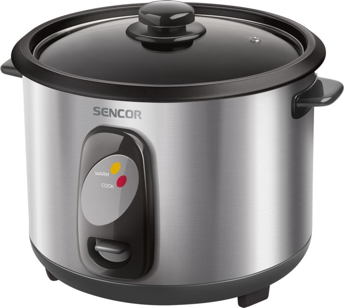Рисоварка Sencor, 500Вт, чаша-1.5л, електр. керування , знімна кришка, нерж. сталь, сірий