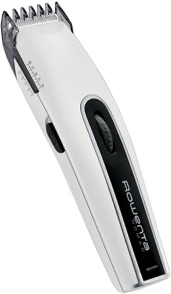 Машинка для стрижки  Rowenta Nomad, сеть+акум., роторный мотор, насадок-2, кейс, сталь, бело-черный