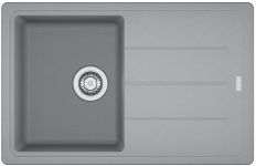 Мийка кухонна Franke Basis, фраграніт, прямокутник, з крилом, 780х500х200мм, чаша - 1, накладна, BFG 611-78, сірий камінь