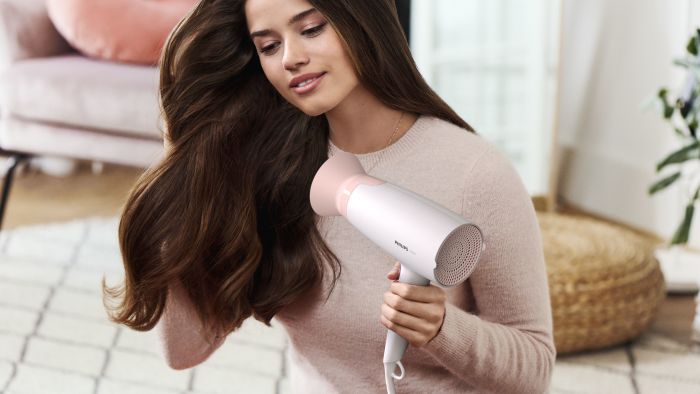 Фен Philips 3000 Series, 1600Вт, 3 режими, насадка ThermoProtect, біло-рожевий