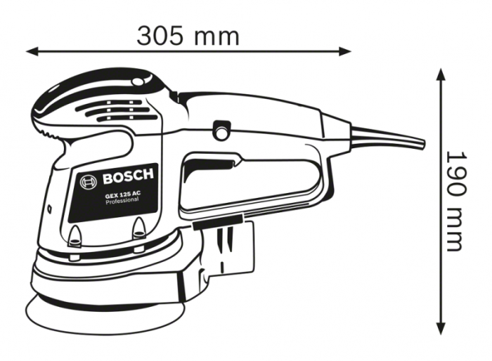 Шліфмашина ексцентрикова Bosch Professional GEX 34-125 340Вт 125мм 12000об/хв 2.4кг