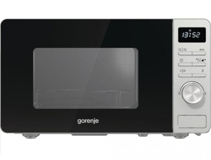 Мікрохвильова піч Gorenje, 23л, міх. управл., 800Вт, гриль, дисплей, нерж