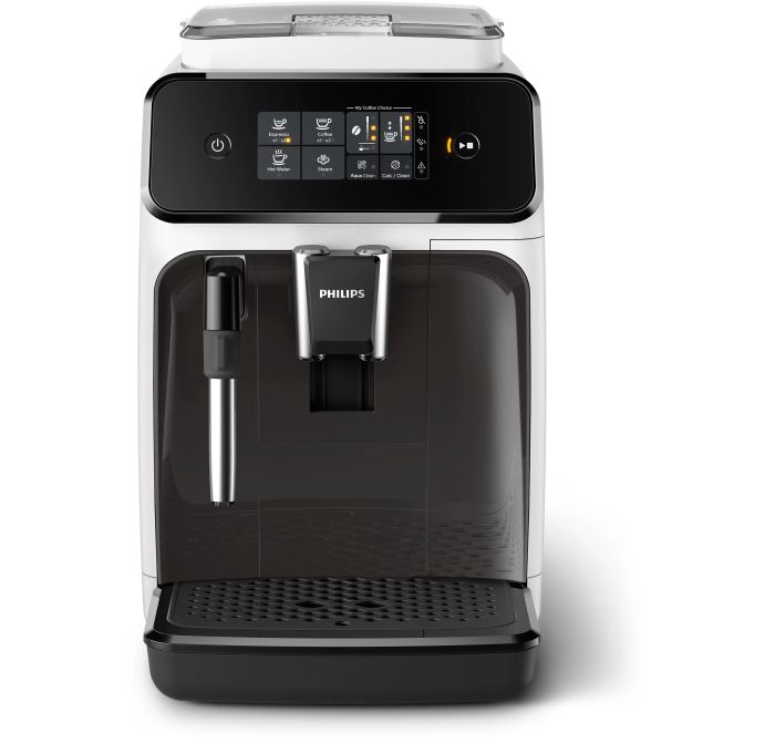 Кофемашина Philips Series 1200 1.8л, зерно + молоко, ручной капучинатор, авторецептов - 2, бело - черный