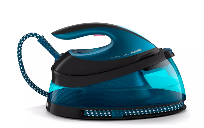 Утюг-парогенератор Philips PerfectCare Compact, 2400Вт, 1500мл, паровой удар -420гр, постоянный пар - 120гр, керам. подошва, синий
