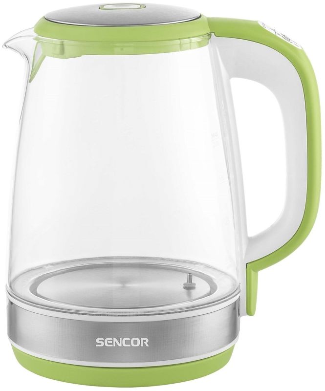 Электрочайник Sencor 2л, Strix, стекло, 5 темп.реж, салатовый