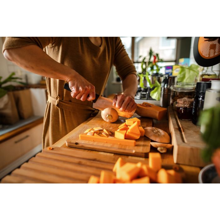 Кухонний ніж поварський Nakiri Fiskars Functional Form, 15.8см, нержавіюча сталь, пластик, чорний