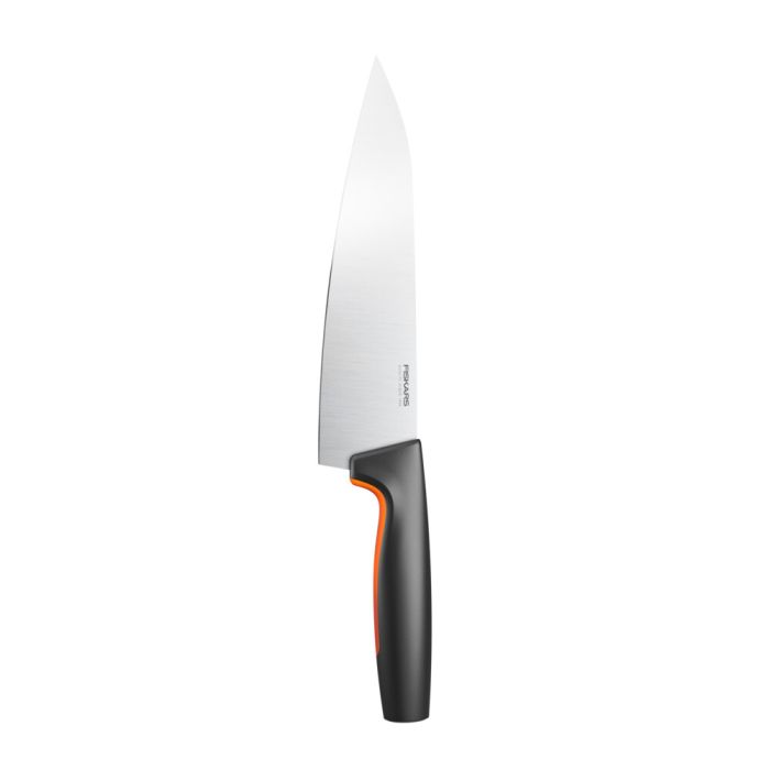 Кухонний ніж кухарський Fiskars Functional Form, великий, 19.9см, нержавіюча сталь, пластик, чорний