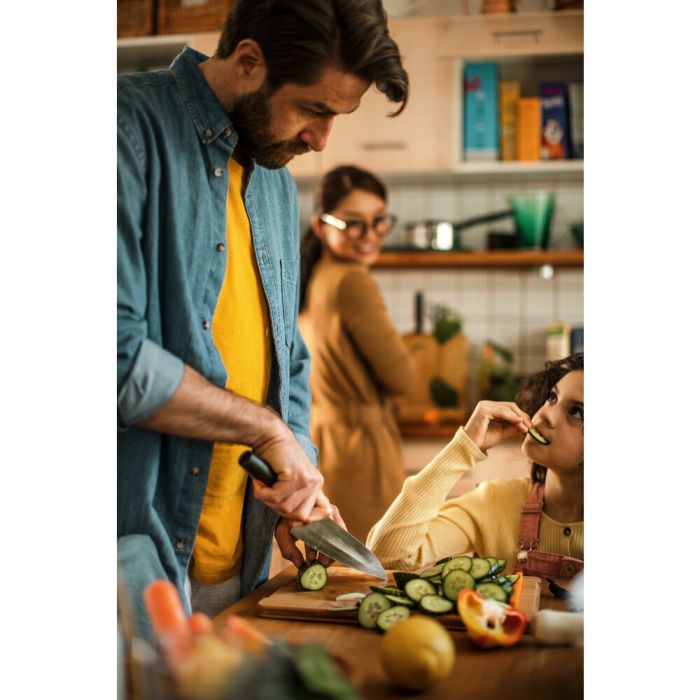 Кухонний ніж кухарський Fiskars Functional Form, великий, 19.9см, нержавіюча сталь, пластик, чорний