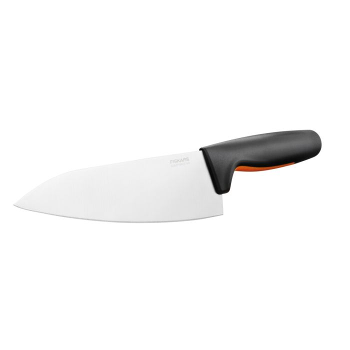 Кухонний ніж кухарський Fiskars Functional Form, великий, 19.9см, нержавіюча сталь, пластик, чорний