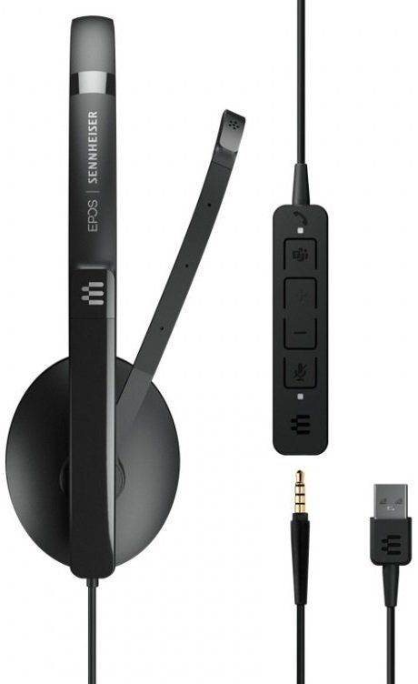 Гарнітура комп'ютерна моно On-Ear EPOS ADAPT 135T USB II, 3.5мм/USB, односпрямований, сертифікат Microsoft Teams, 1.8м, Чорний