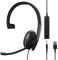 Гарнітура комп'ютерна моно On-Ear EPOS ADAPT 135T USB II, 3.5мм/USB, односпрямований, сертифікат Microsoft Teams, 1.8м, Чорний