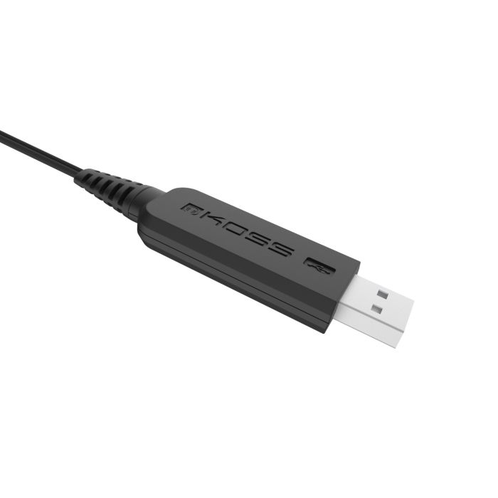 Гарнітура комп'ютерна стерео On-Ear Koss CS200, USB, Uni Mic, 2.4м, Чорний