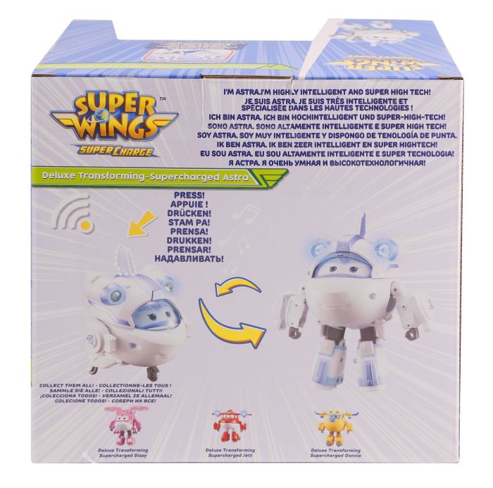 Игровая фигурка-трансформер Super Wings Deluxe Transforming-Supercharged Астра (Astra), свет, звук