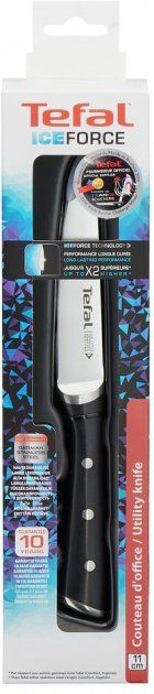 Кухонний ніж універсальний Tefal Ice Force, 11см, нержавіюча сталь, пластик, чорний