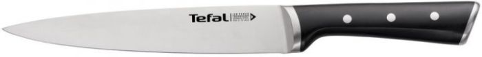 Кухонний ніж поварський Tefal Ice Force, 20см, нержавіюча сталь, пластик, чорний