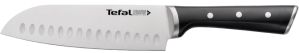 Кухонний ніж Сантоку Tefal Ice Force, 18см, нержавіюча сталь, пластик, чорний