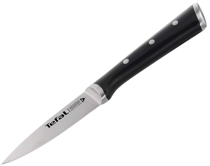 Кухонний ніж для чищення овочів Tefal Ice Force, 9см, нержавіюча сталь, пластик, чорний