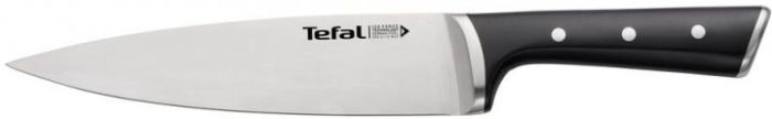 Кухонный нож поварской Tefal Ice Force, 20см, нержавеющая сталь, пластик, черный