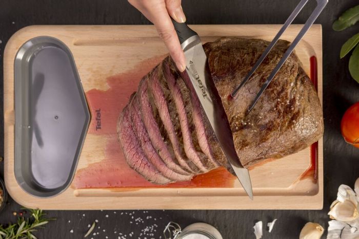 Кухонный нож поварской Tefal Ice Force, 20см, нержавеющая сталь, пластик, черный