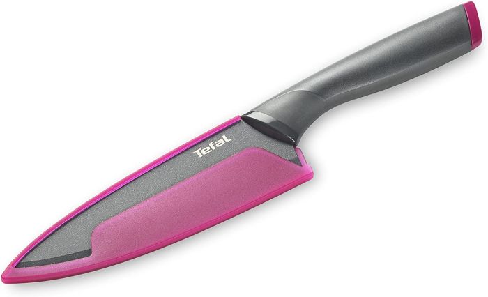 Кухонний ніж кухарський Tefal Fresh Kitchen, 15см, з чохлом, нержавіюча сталь, пластик, сірий