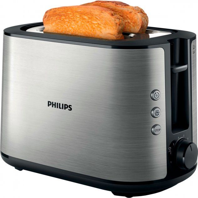 Тостер Philips WiWa Collection 950Вт, металл/пластик, черный