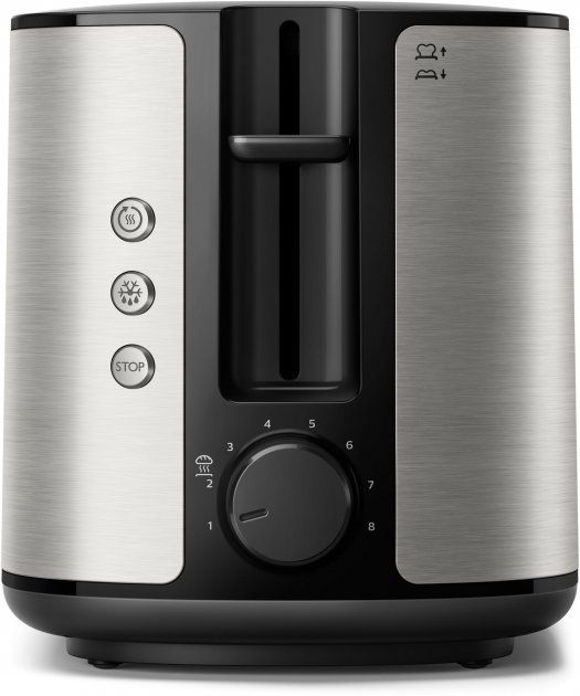 Тостер Philips WiWa Collection 950Вт, металл/пластик, черный