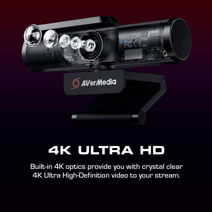 Вебкамера AVerMedia PW513 4K, 30fps, fixed focus, чорний