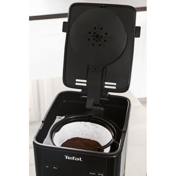 Кавоварка Tefal крапельна Smart&light 1.25л, мелена, таймер включення, годинник, чорний