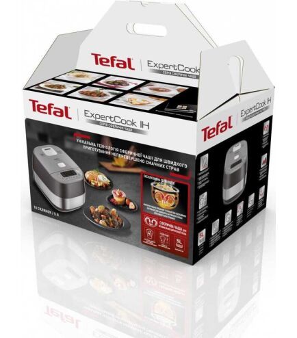 Мультиварка Tefal Expert Cook Induction, 1200Вт, чаша-5л, электронное управл., пластик, серый