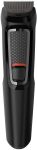 Тример Philips Multigroom series 3000, для бороди, вусів, голови, окантовки, акум., насадок-6, чохол, сталь, чорний