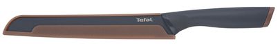 Кухонний ніж для хліба Tefal Fresh Kitchen, з чохлом, 20см, нержавіюча сталь, бакеліт, сірий