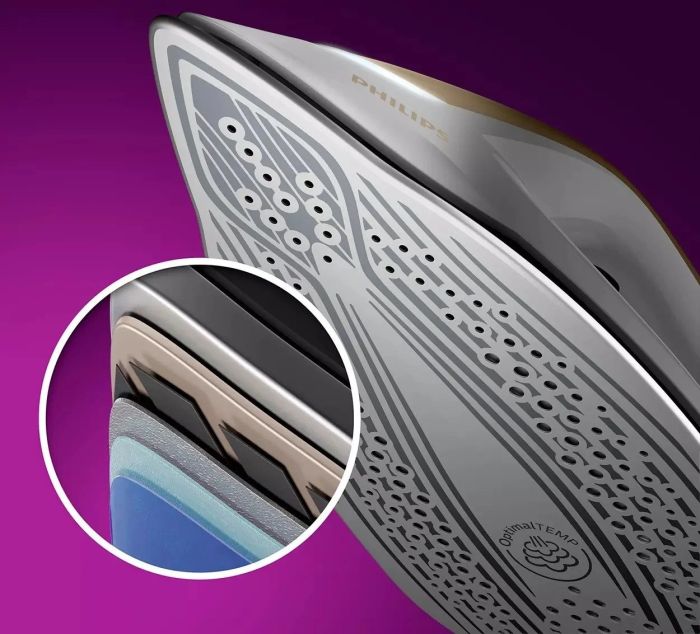 Праска-парогенератор Philips PerfectCare 8000 Series, 2700Вт, 1800мл, паровий удар -600гр, постійна пара - 170гр, нерж. сталь, біло-золотий