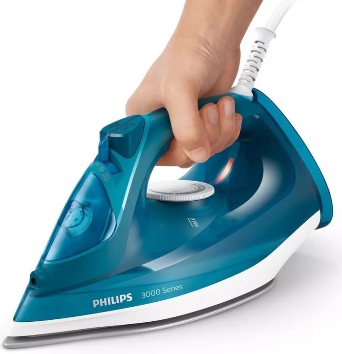 Утюг Philips 3000 series, 2600Вт, 300мл, паровой удар -200гр, постоянный пар - 40гр, керам. подошва, синий