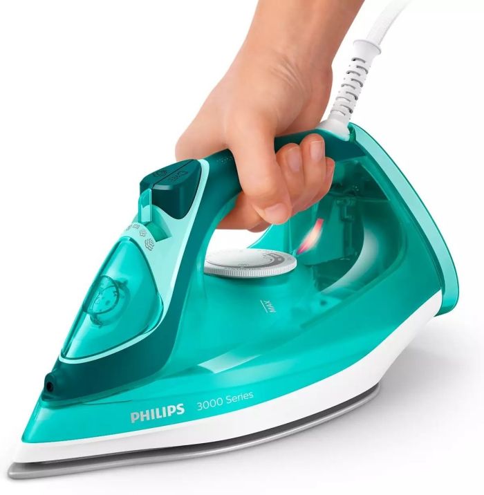 Утюг Philips 3000 series, 2400Вт, 300мл, паровой удар -180гр, постоянный пар - 40гр, керам. подошва, бирюзовый