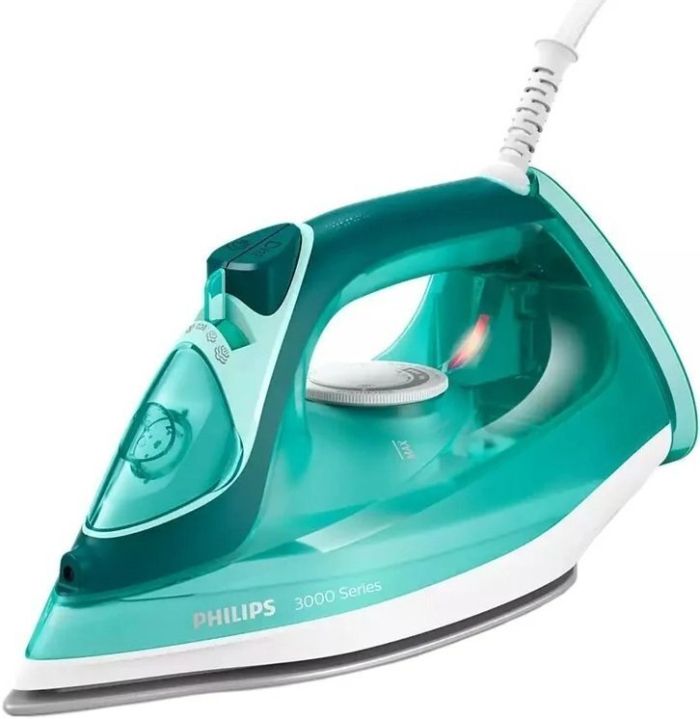Утюг Philips 3000 series, 2400Вт, 300мл, паровой удар -180гр, постоянный пар - 40гр, керам. подошва, бирюзовый
