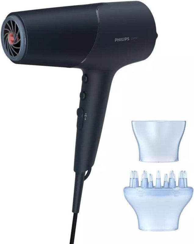 Фен Philips 5000 Series, 2300Вт, режимов-3, дифузор, иониз-я, хол. обдув, темно-синий