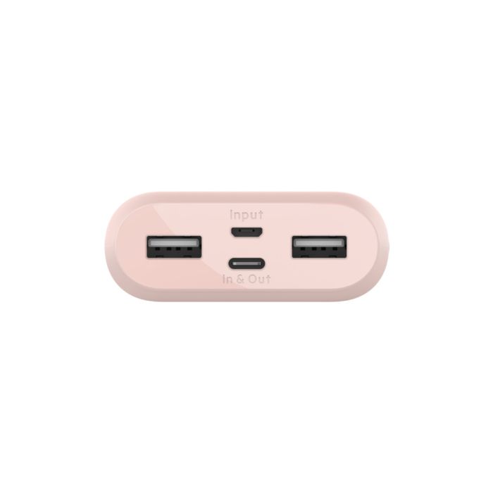 Портативное зарядное устройство Power Bank Belkin 10000mAh 15W Dual USB-A, USB-C Rose Gold